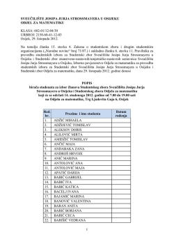 Popis birača Odjela za matematiku