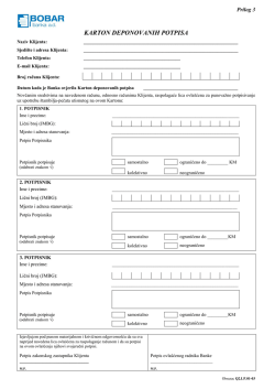KARTON DEPONOVANIH POTPISA