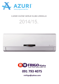 CJENIK KUĆNE SERIJE KLIMA UREĐAJA - RM FRIGO