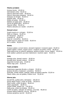 Hladna predjela Kuhana &scaron;unka 45,00 kn