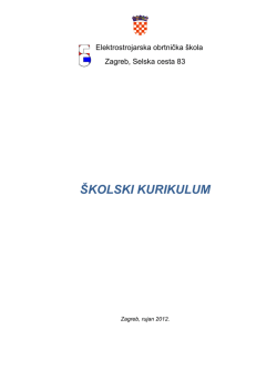 (&Scaron;KOLSKI KURIKULUM 2012-13) - Elektrostrojarska obrtnička &scaron;kola