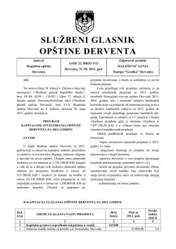 "Službeni glasnik op&scaron;tine Derventa", broj : 5/13