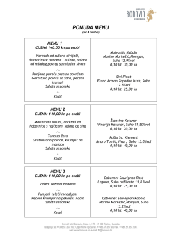 PONUDA MENU - Grand Hotel Bonavia