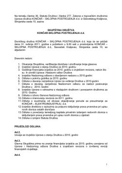 Poziv na Skup&scaron;tinu Dru&scaron;tva - 2011. godina