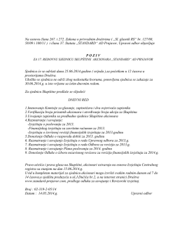 Poziv za skup&scaron;tinu