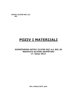 HOTELI ZLATNI RAT dd - Bluesun Hotels and Resorts