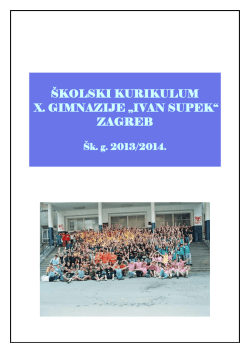 &Scaron;KOLSKI KURIKULUM X. GIMNAZIJE &bdquo;IVAN SUPEK&ldquo; ZAGREB
