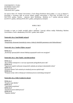 Dodatne teme (diplomski rad) - Ma&scaron;inski fakultet