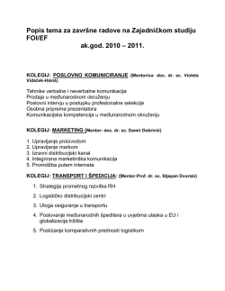 Teme zavr&scaron;nih radova