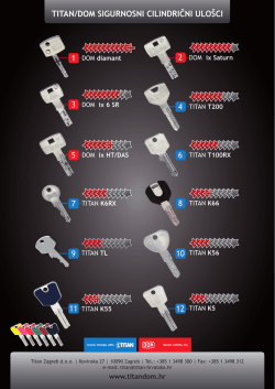 Pregled sigurnosnih cilindara Titan i DOM