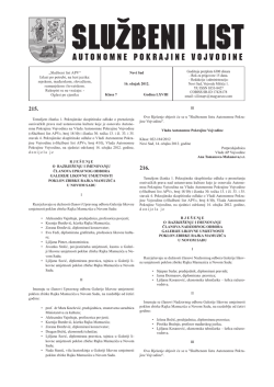 Službeni list APV - Novi Sad