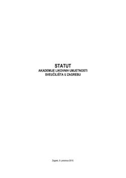 STATUT Akademije likovnih umjetnosti Sveucilista u Zagrebu