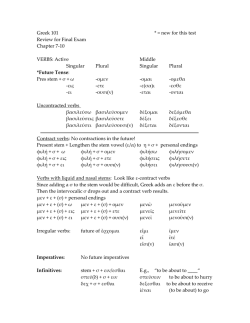 Greek 101 * = new for this test Review for Final