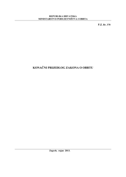 konaĉni prijedlog zakona o obrtu