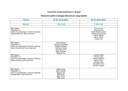 Izvanredni studij sestrinstva (I. Grupa) Raspored vježbi iz kolegija