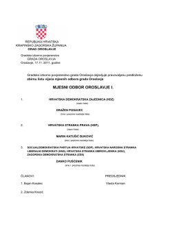 MJESNI ODBOR OROSLAVJE I.