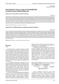 application of the , parameters in fatigue crack growth modelling &delta; &delta;