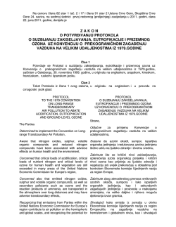 Z A K O N O POTVRĐIVANJU PROTOKOLA O