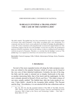 Is really SyntipaS a translatIon? the case of the faithful dog