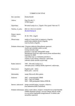 CURRICULUM VITAE Ime i prezime: Dražan Kordić Adresa: Grge