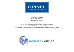 OPINEL CJENIK VELJAČA 2013 * za tiskarske pogre&scaron;ke ne