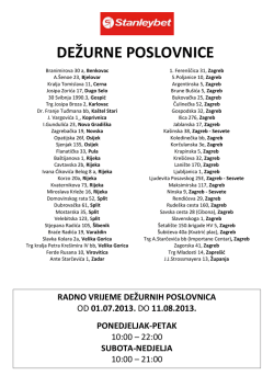 DEŽURNE POSLOVNICE