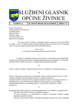 Službeni glasnik, broj 13/14 od 18.09.2014. godine