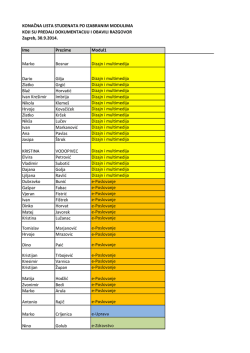 KONAČNA LISTA STUDENATA PO IZABRANIM MODULIMA
