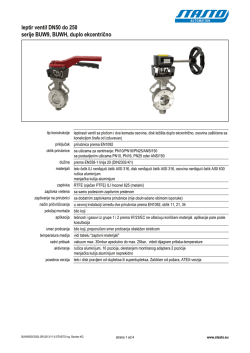 leptir ventil DN50 do 250 serije BUW9, BUWH, duplo ekcentrično