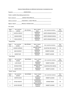 PRIJAVA PREDLOŽENIKA ZA DRŽAVNO
