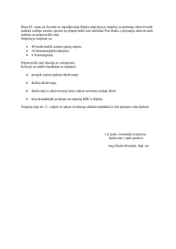 Dana 05. rujna na Zavodu za zapo&scaron;ljavanje Rijeka objavljen je