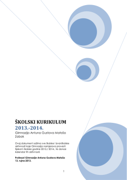 &Scaron;KOLSKI KURIKULUM - Gimnazija AGM