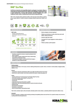 H40&reg; Eco Flex - the Kerakoll products area