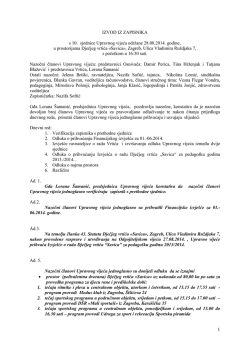 IZVOD IZ ZAPISNIKA s 10. sjednice Upravnog vijeća održane 28.08