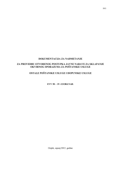 dokumentacija za nadmetanje za provedbu otvorenog postupka