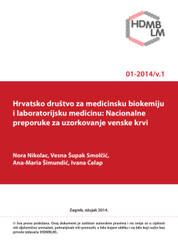 Nacionalne preporuke za uzorkovanje venske krvi