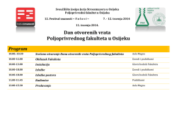 Dan otvorenih vrata Poljoprivrednog fakulteta u Osijeku Program
