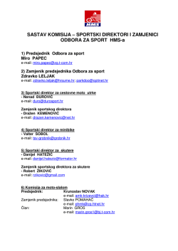 SASTAV KOMISIJA &ndash; SPORTSKI DIREKTORI I ZAMJENICI