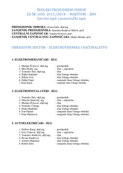 &Scaron;KOLSKI PROSUDBENI ODBOR ZA &Scaron;K. GOD. 2013./2014