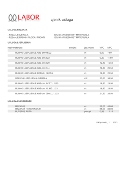 Cjenik iverala i drugih materijala