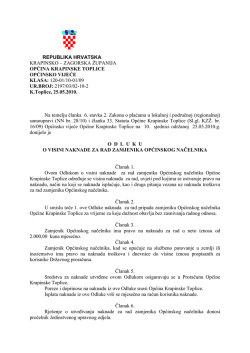 Odluka o visini naknade za rad zamjenika