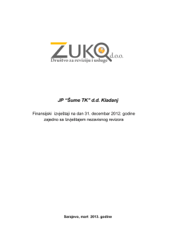 Finansijski izvje&scaron;taji na dan 31. decembar 2012. godine
