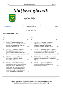 SLUŽBENI GLASNIK br. 4, 23.07.2013. godine