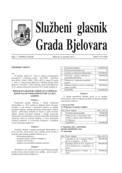 Službeni glasnik Grada Bjelovara br. 7/2012