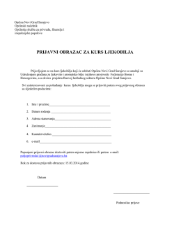 PRIJAVNI OBRAZAC ZA KURS LJEKOBILJA