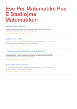 Ese Per Matematike Pse E Studiojme Matematiken
