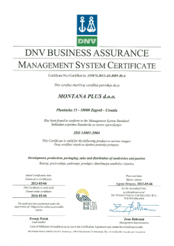 ISO 14001 2004 Certifikat 2013