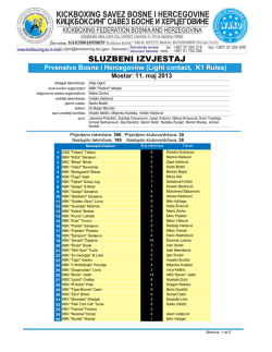 Sluzbeni izvjestaj-Prvenstvo BiH (LC