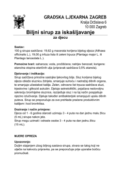 Uputa za uporabu - Gradska ljekarna Zagreb