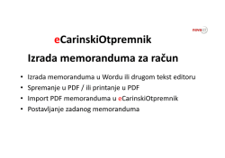 Izrada memoranduma za račun eCarinskiOtpremnik